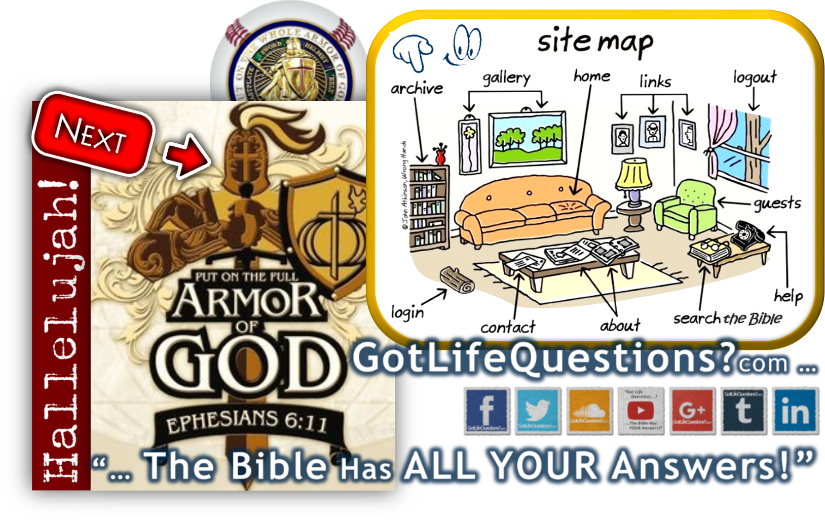 Worldliness - Site Map Armor of God Hallelujah Next - Coin GLQ Banner │ Grace Truth Spirit #GLQ PNG GotLifeQuestions.com